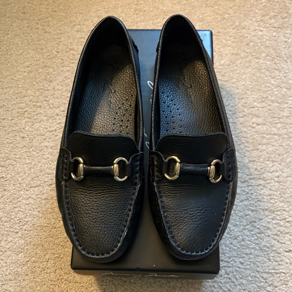 Massimo Matteo Pebble Leather Bit Loafers
